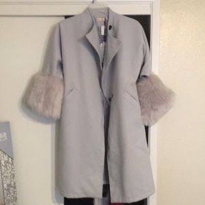 FAUX FUR CUFF COAT